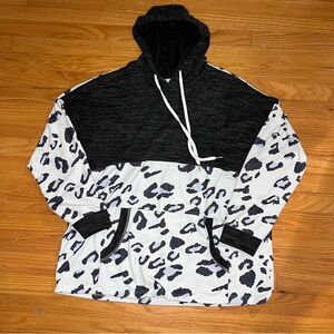 White and Gray Leopard Hoodie